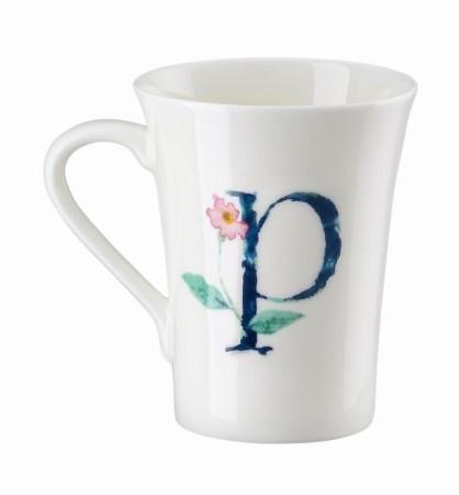 Hrnek v dárkovém balení Květinová abeceda, písmeno P, květina Primula, 400 ml