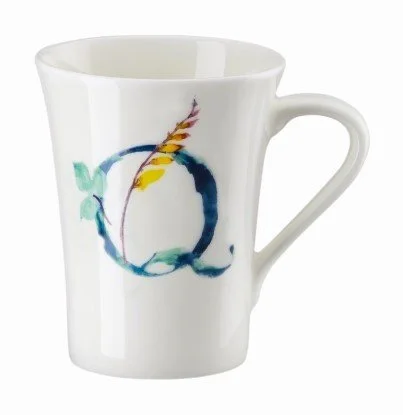 Hrnek v dárkovém balení Květinová abeceda, písmeno Q, květina Quamoclit lobata, 400 ml