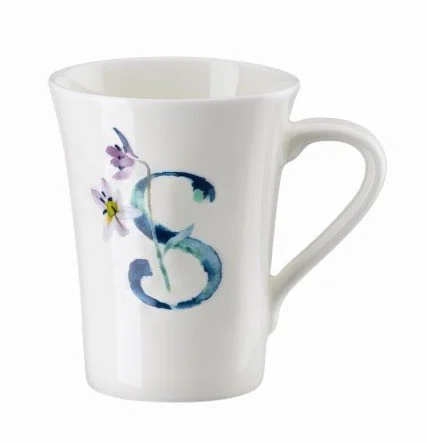 Hrnek v dárkovém balení Květinová abeceda, písmeno S, květina Scilla, 400 ml