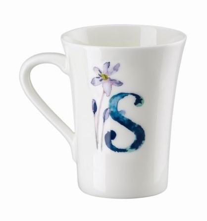 Hrnek v dárkovém balení Květinová abeceda, písmeno S, květina Scilla, 400 ml