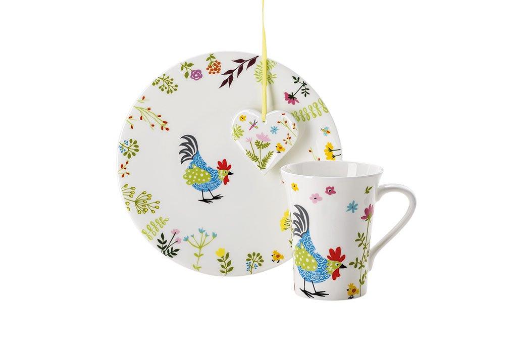 RS Funny Chikens Blau sada 2 ks talíř 22 cm/hrnek s uchem (EOL)