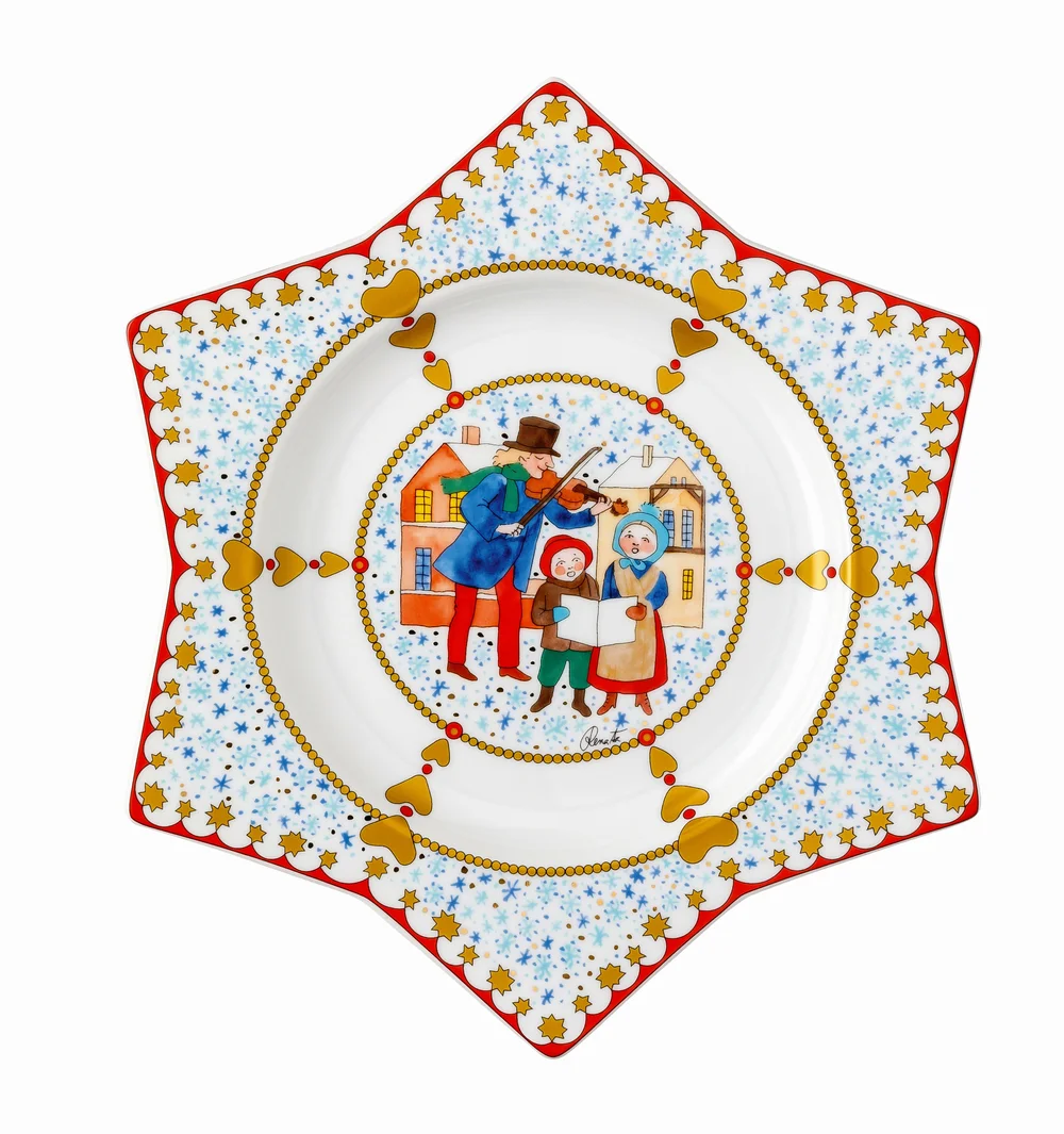 Vánoční talíř ve tvaru hvězdy, Vánoční trh, Ø 25 cm 