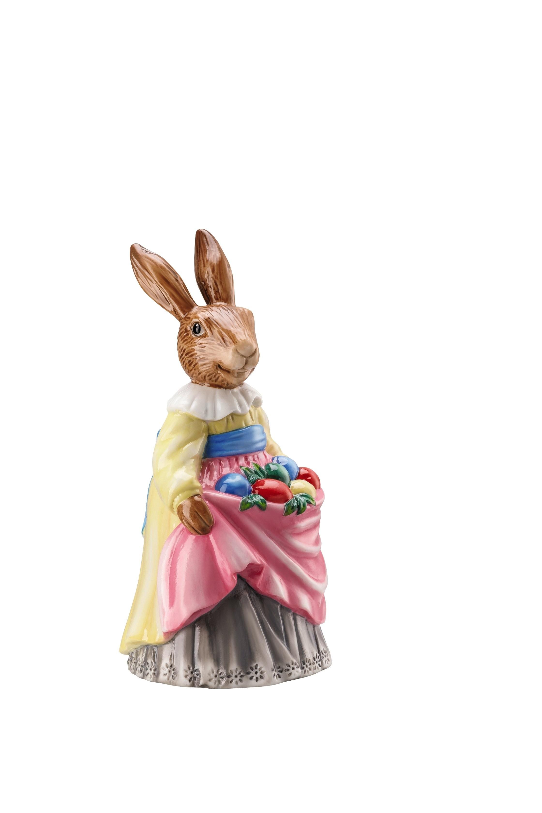 Velikonoční figurka paní Zajícová s vajíčky, Easter Bunny Friends, 13,3 cm, malovaná