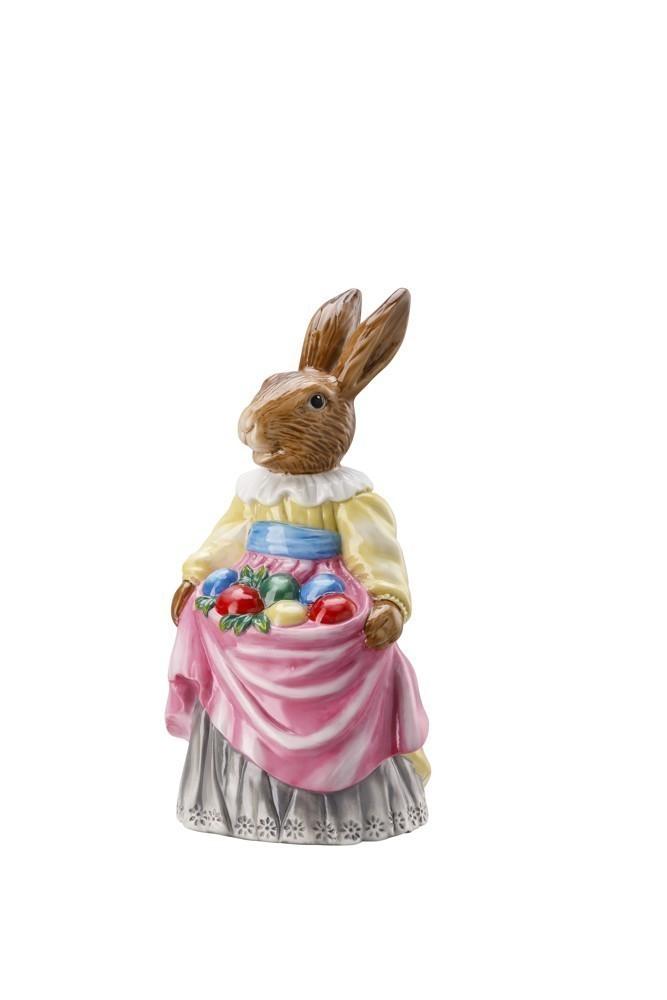Velikonoční figurka paní Zajícová s vajíčky, Easter Bunny Friends, 13,3 cm, malovaná