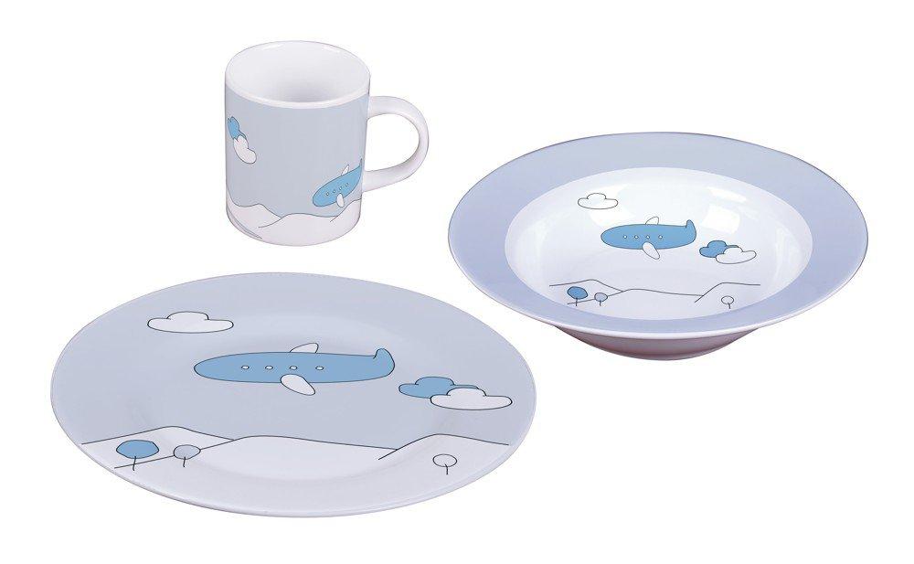 Blue Plane sada dětského porcelánu, 3 ks