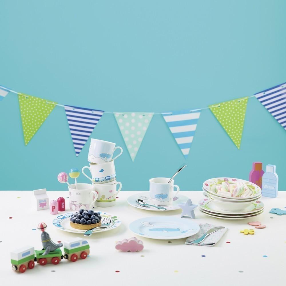 Sambonet Baby Set 7 Pcs Bike With Flatware Baby Porcelain  (EOL)