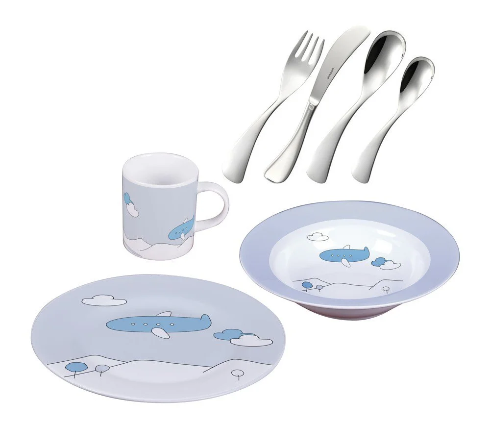 Blue Plane sada dětského porcelánu, 7 ks 