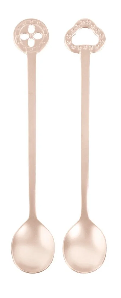 Sada nerezových lžiček Oriental Party, Antique Champagne, 2 ks