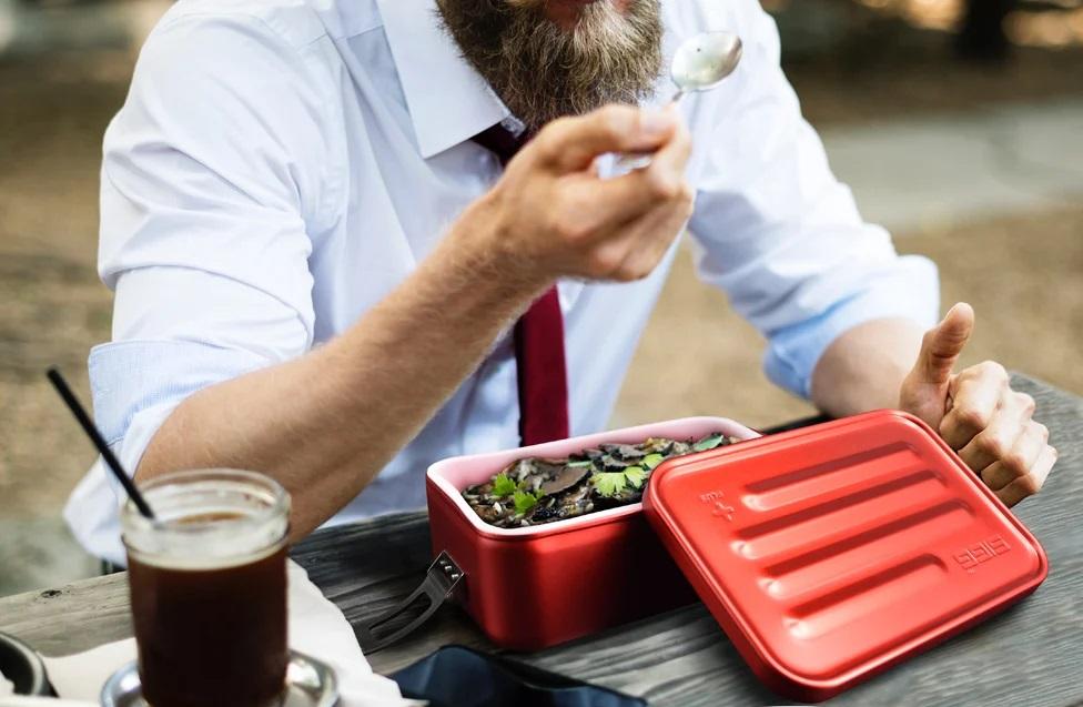 Svačinový box, velikost S, stříbrná