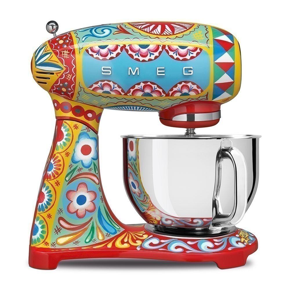 SMEG Dolce&Gabbana kuchyňský robot s nerezovou miskou 4,8 l s potiskem 