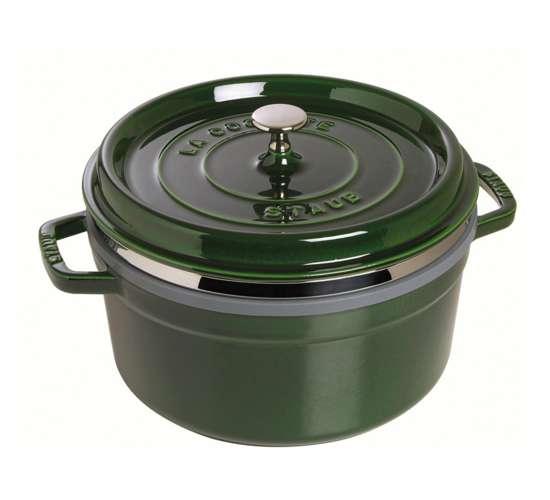 Litinový hrnec s poklicí a napařovací vložkou Cocotte, černá, 26 cm