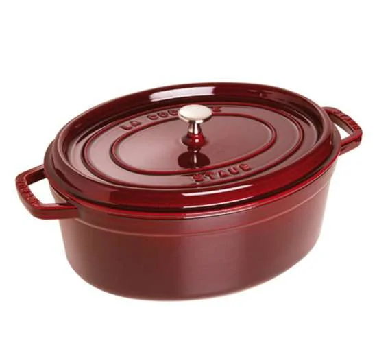 Oválný litinový hrnec s poklicí Cocotte, červená, 29 cm / 4,2 l