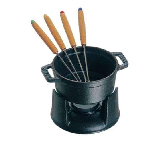 STAUB Mini fondue set 4ks vidličky 10 cm/0,25l svíčka černý (EOL)