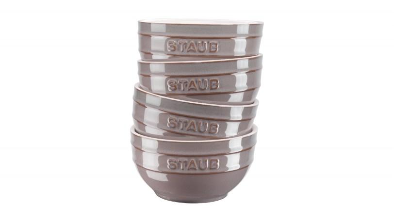 Sada 4 keramických misek, Ø 14 cm, antická šedá