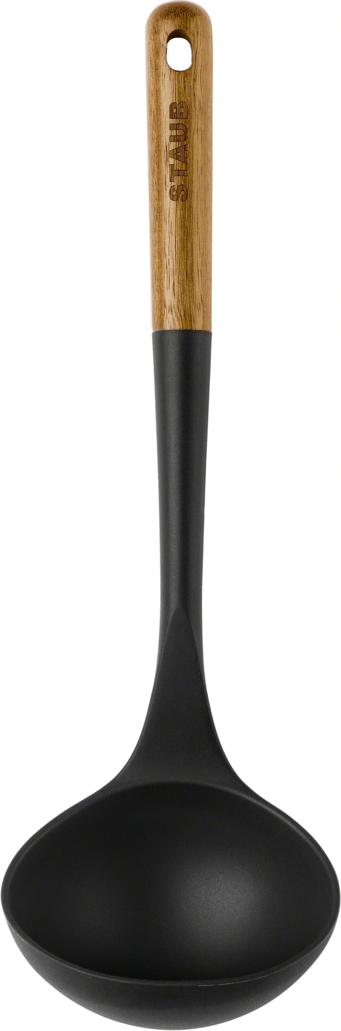 Naběračka silikonová, s dřevěnou rukojetí, 31 cm 