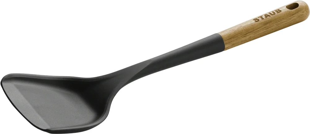 Obracečka wok silikonová, s dřevěnou rukojetí, 31 cm