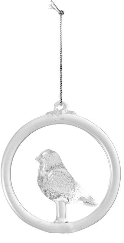 Christmas Decoration závěsná skleněná dekorace anděl a ptáček, 2 ks