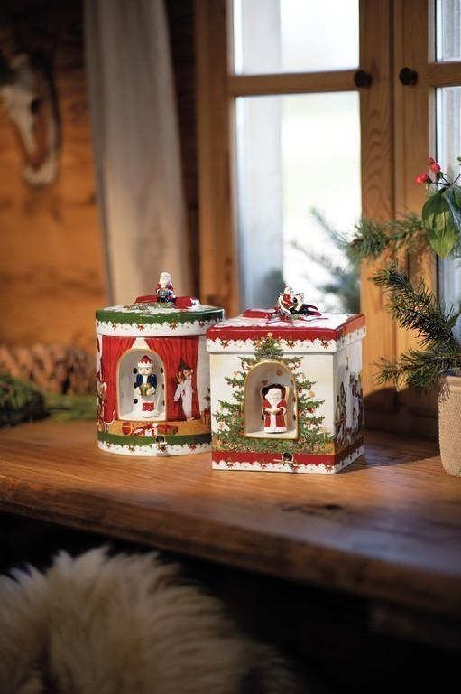 Dárková hrací skříňka / svícen, "Děti" Christmas Toys, 17 x 17 cm