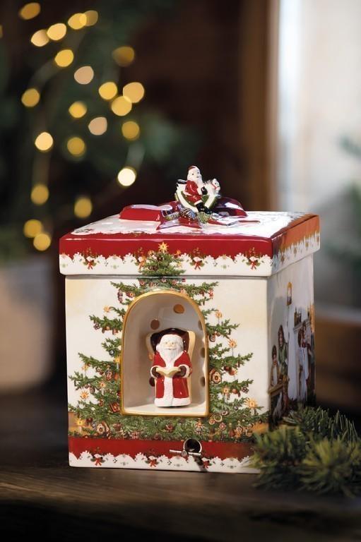 Dárková hrací skříňka / svícen, "Děti" Christmas Toys, 17 x 17 cm