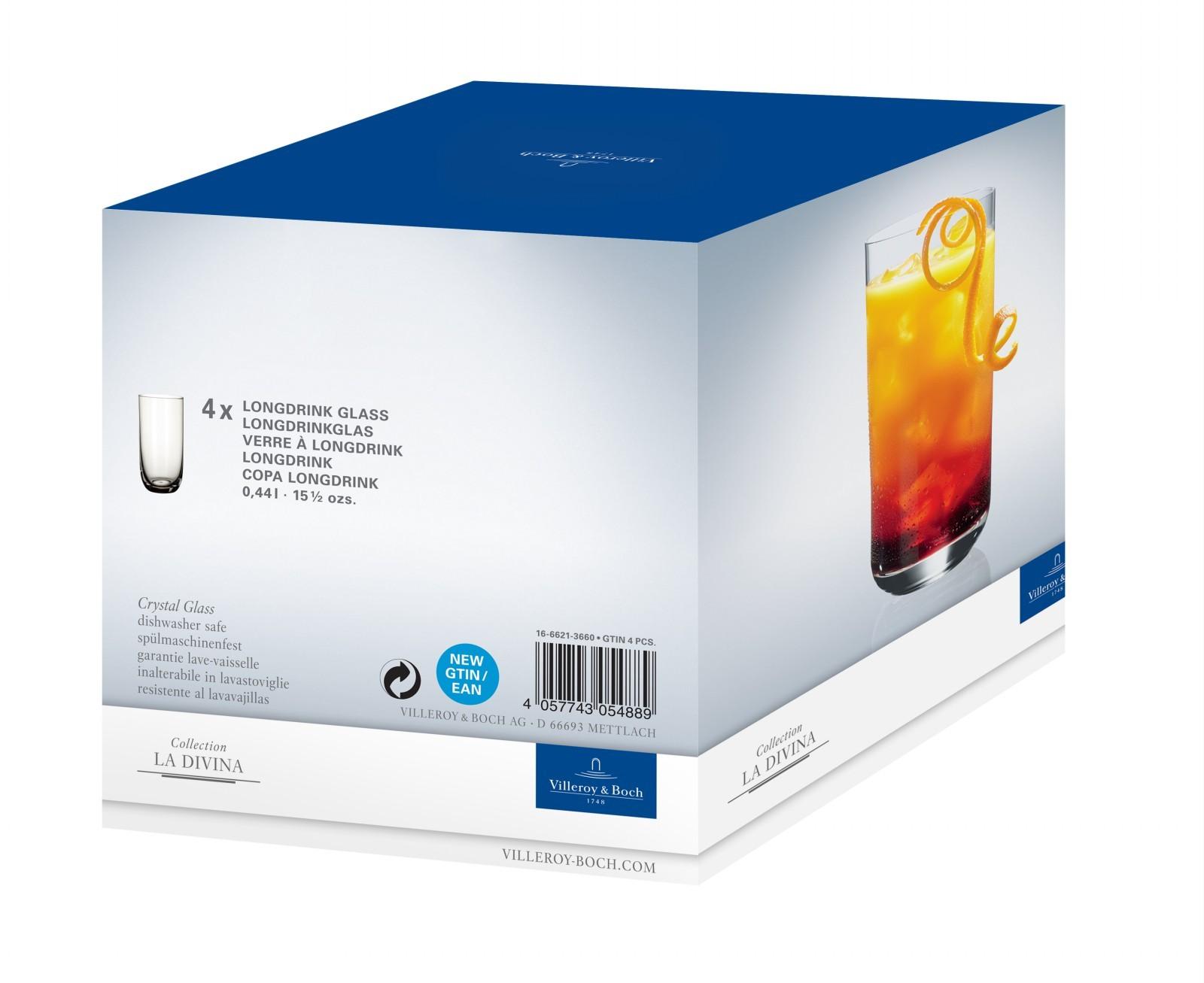 V&B LaDivina Longdrink sklenice, set 4ks