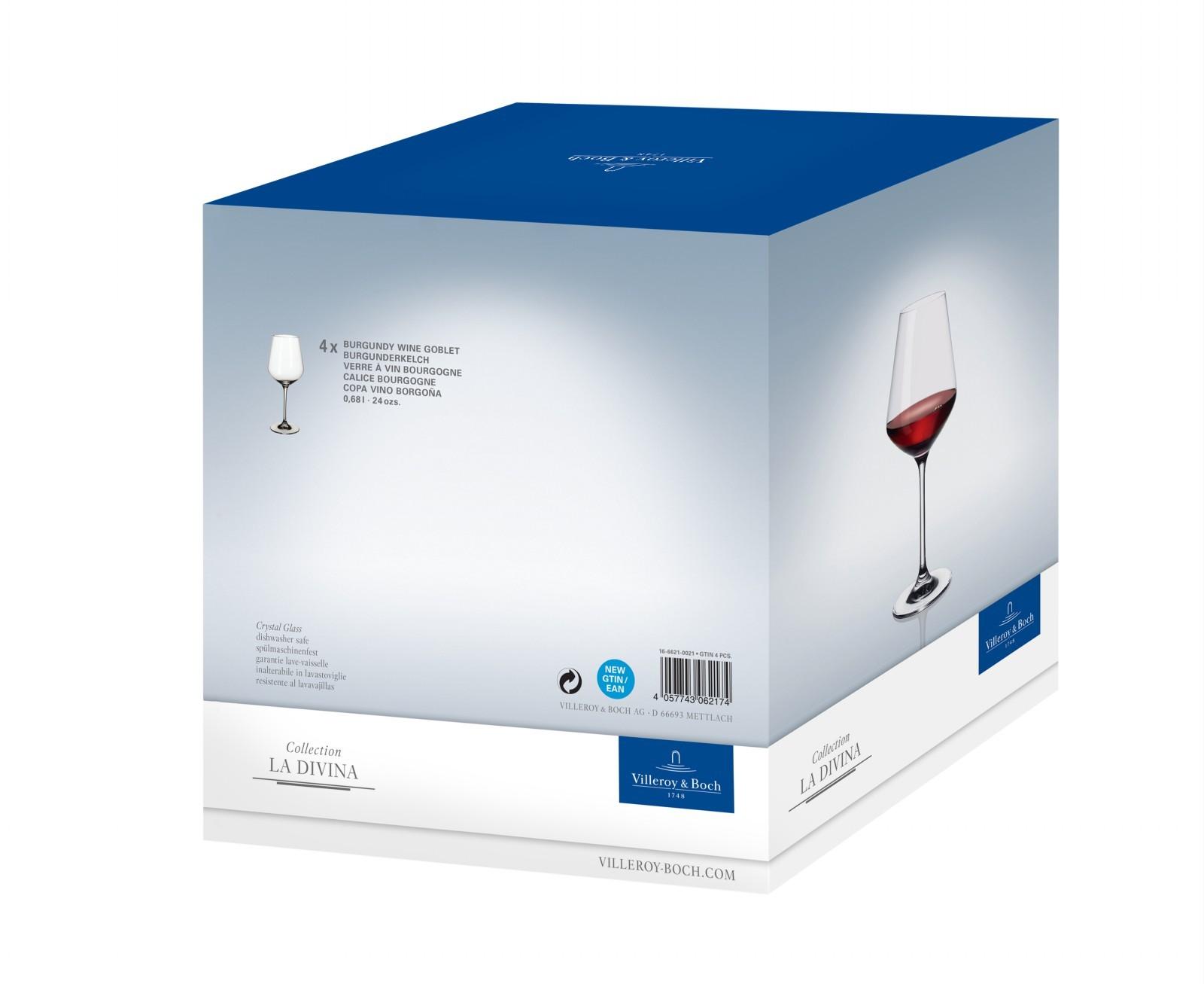 V&B LaDivina Sklenice na Burgundy, set 4ks