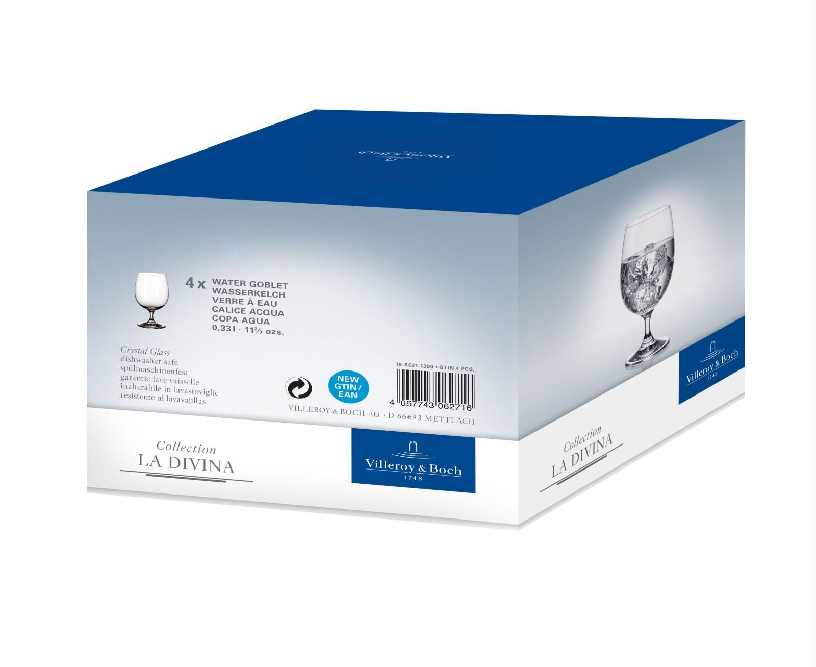 V&B LaDivina Sklenice na vodu, set 4ks