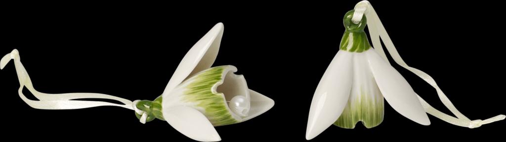 Mini Flower Bells sada 2 ks porcelánových zvonečků, sněženky