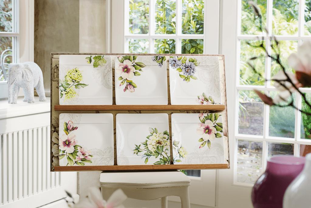 Quinsai Garden jídelní talíř růžový, 27 x 27 cm