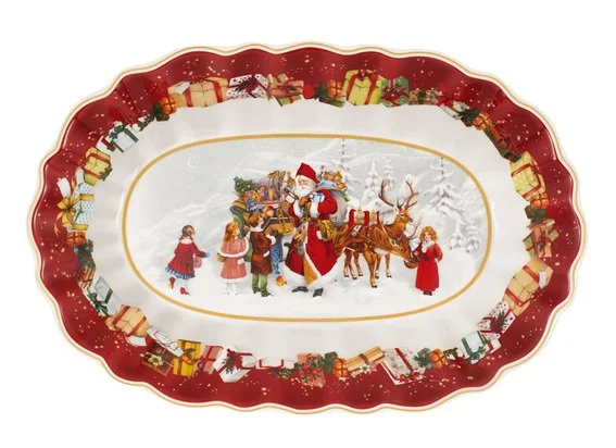 Toy's Fantasy oválná mísa, Santa a děti, 29 x 19 cm