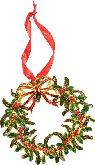 Winter Collage Accessoires kovová závěsná dekorace, adventní věnec, 12 cm