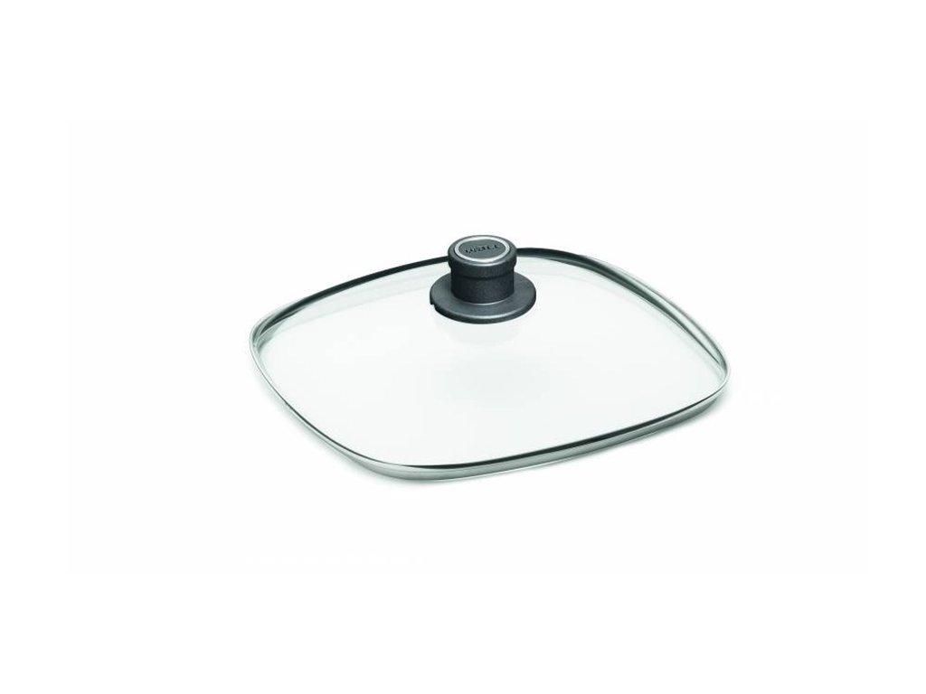 Skleněná čtvercová poklice, 22 x 22 cm