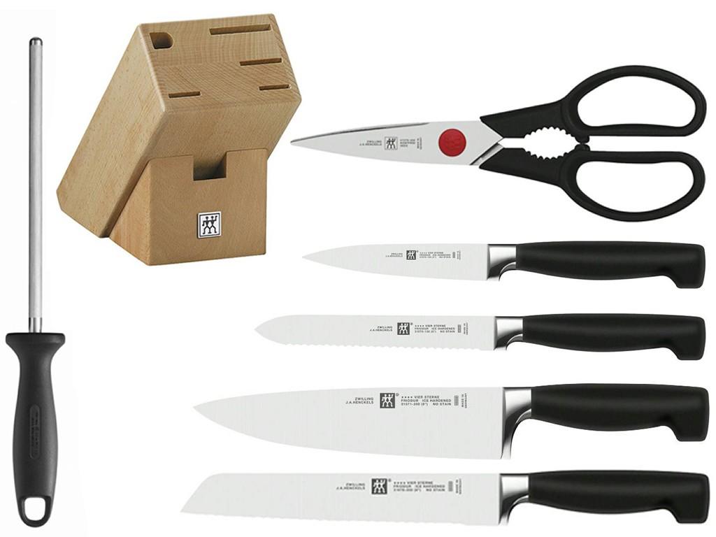Zwilling Four Star blok s noži 7 ks buk 30x11,5x26 cm