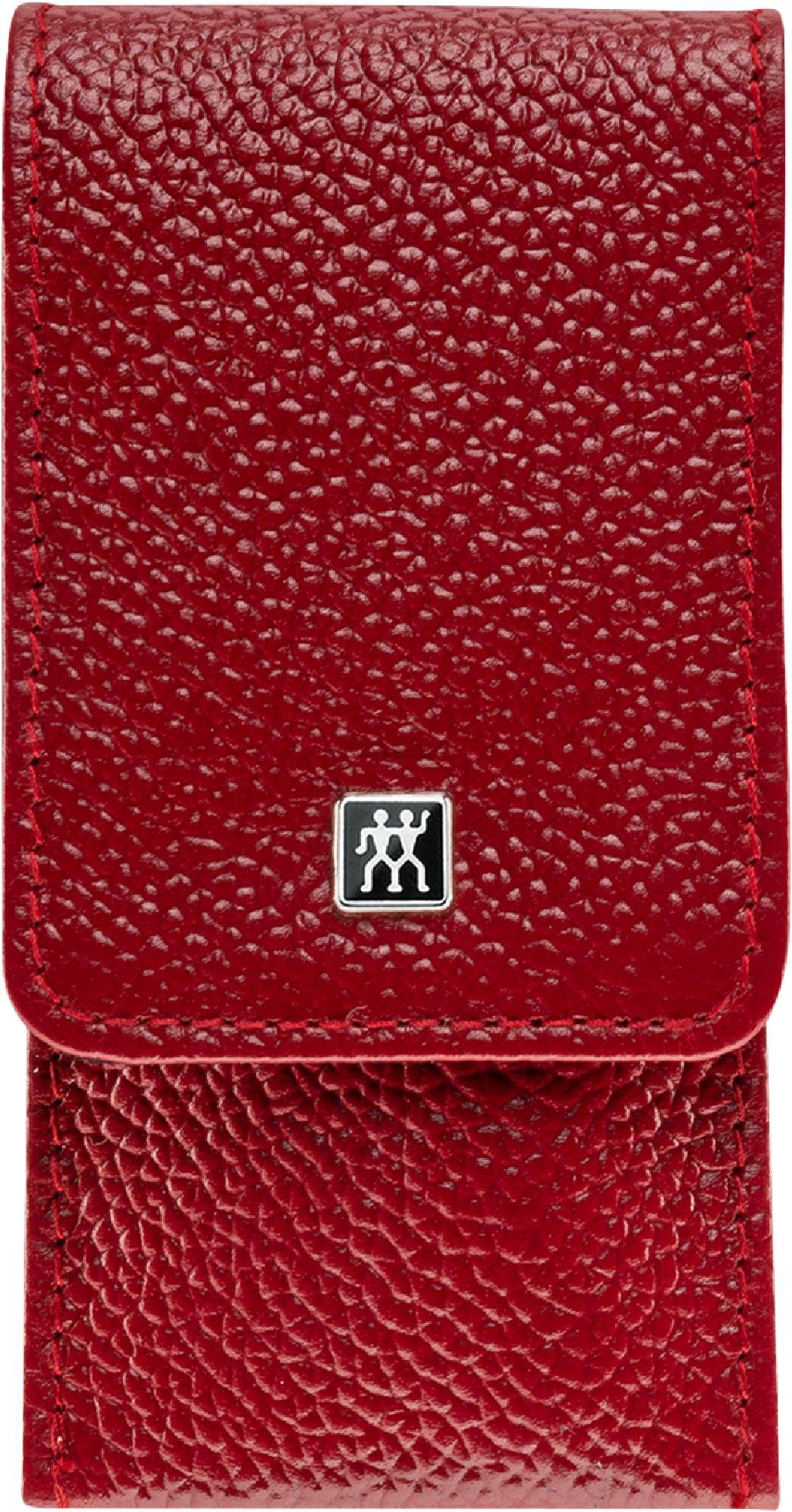 Premium manikúra, kožené pouzdro, 3 ks, červená