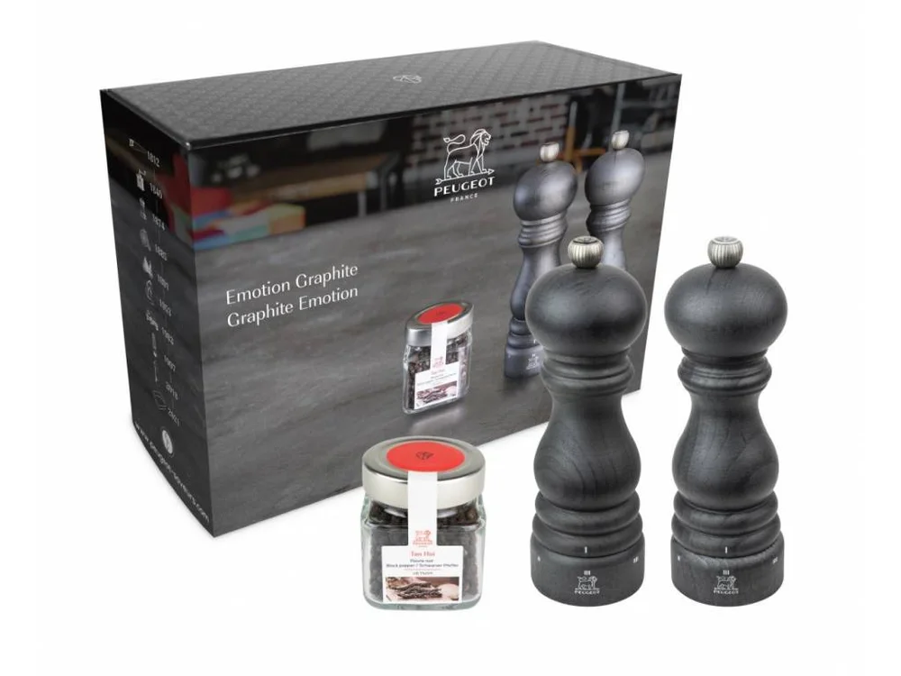 PEUGEOT PARIS U´SELECT dárkové balení graphite sůl + pepř + balení Tan Hoi pepř 2021(EOL)
