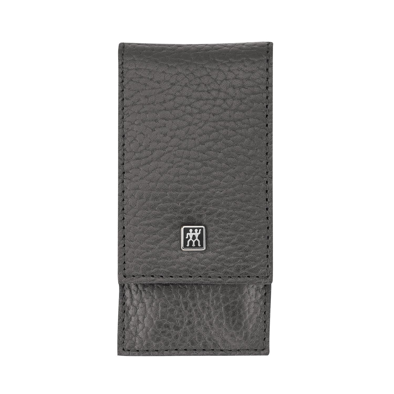 Manikúra Classic Inox s nůžkami v koženém pouzdře, 3 ks, antracitová