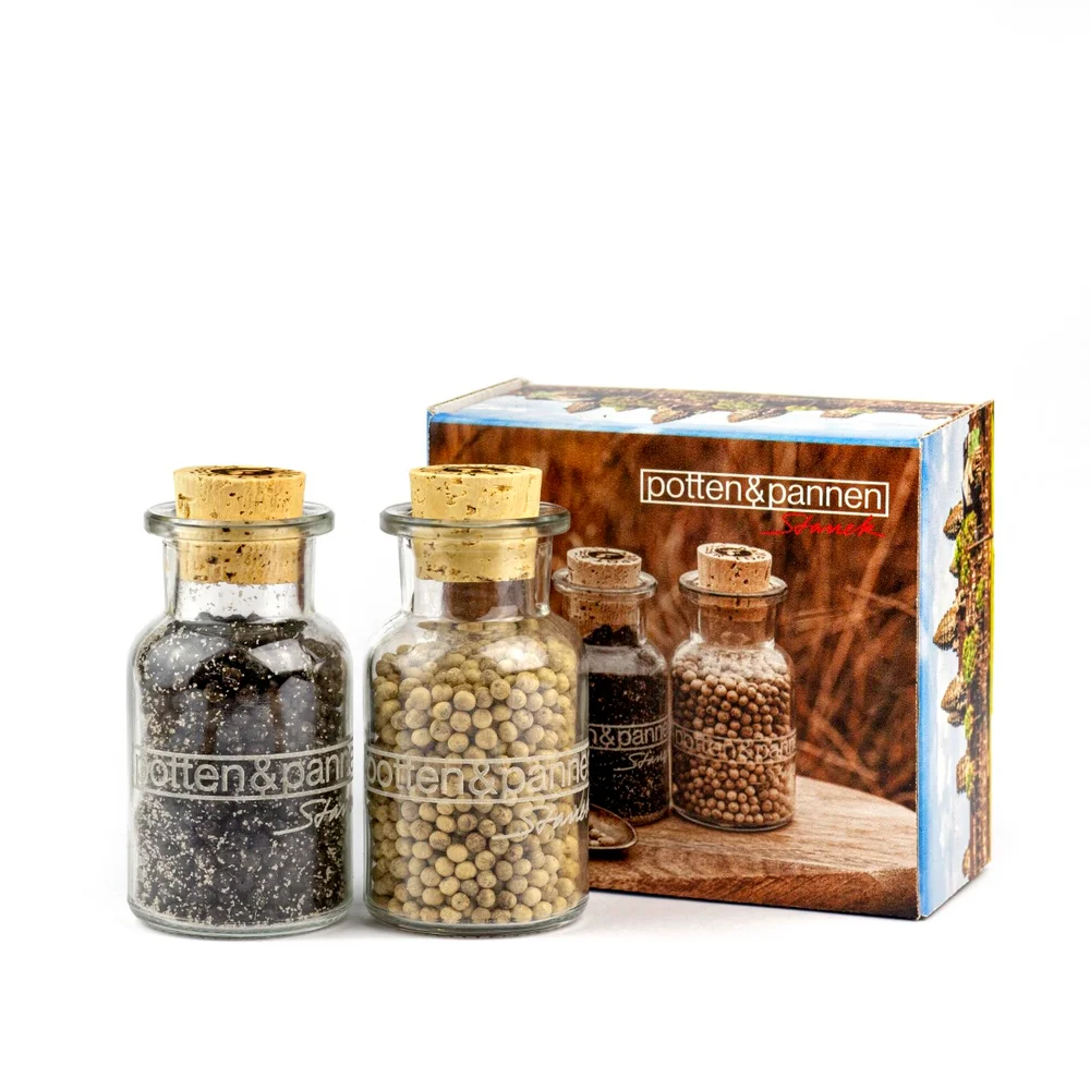 Dárková sada Kampotských pepřů 120 g, fermentovaný (50 g) a bílý (70 g)