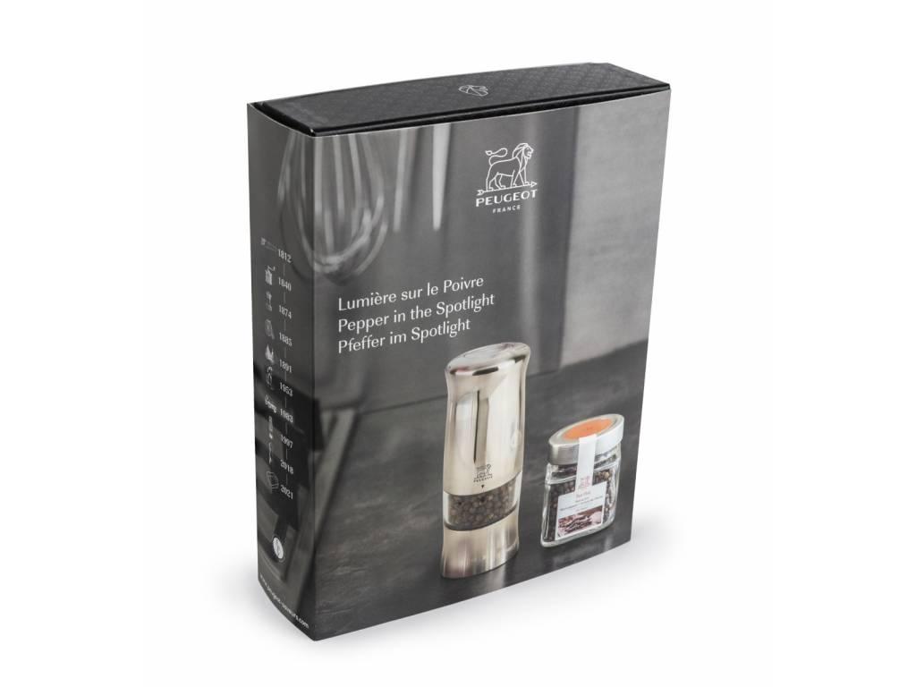 PEUGEOT Zeli dárkové balení elektrický mlýnek na pepř + pepř Tan Hoi 2021  (EOL)