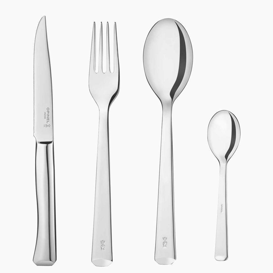 OPINEL Perpétue set 16ks (4x nůž, 4x lžíce, 4x vidlička, 4x lžička) nerez