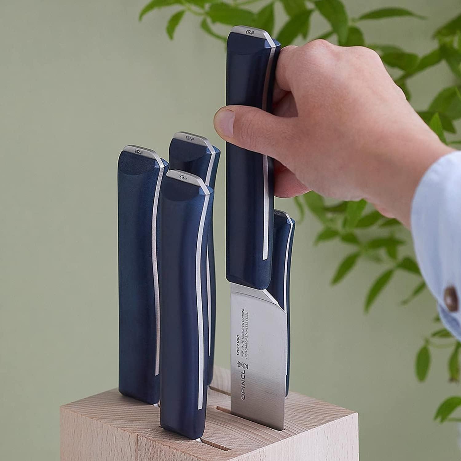 Blok s noži Intempora, 5ks (kuchařský, Santoku, na chléb, na zeleninu, porcovací,