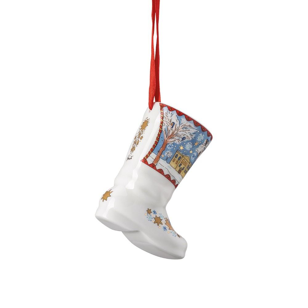 RS Christmas 2022 Porcelánová ozdoba  bota 7,5 cm (EOL)