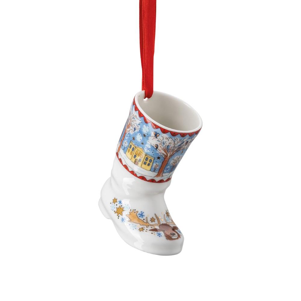 RS Christmas 2022 Porcelánová ozdoba  bota 7,5 cm (EOL)
