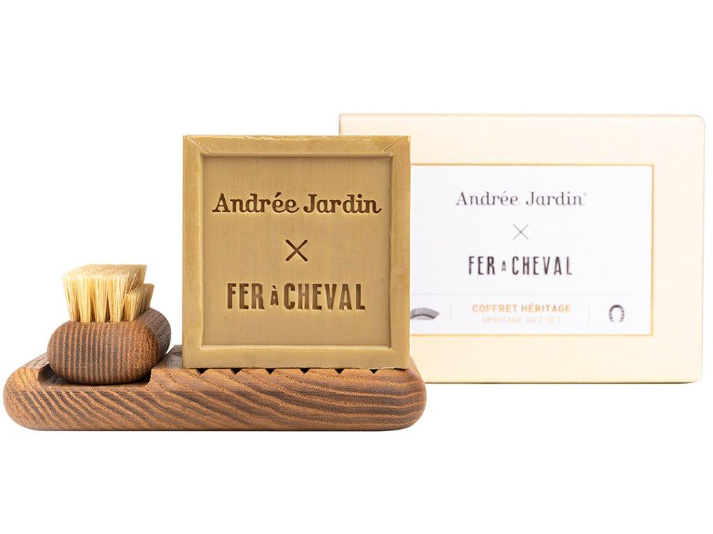 Andree Jardin koupelná sada mýdlo, miska, kartáč na nehty 13cm přírodní (EOL)