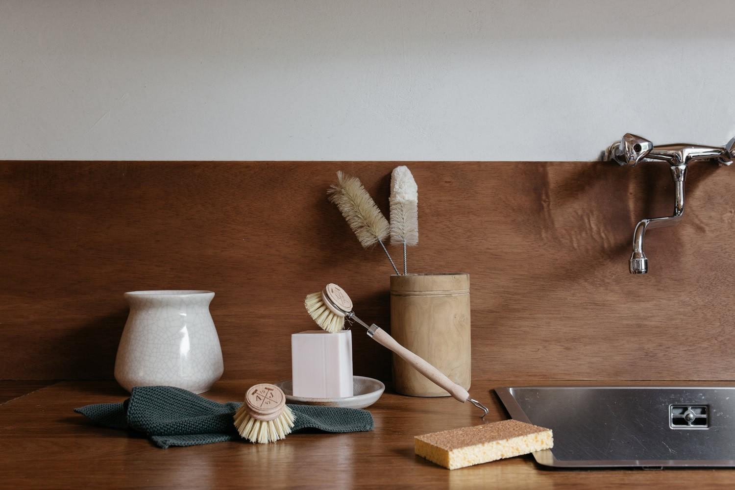 Sada na mytí nádobí zero waste, mýdlo máta / citrón