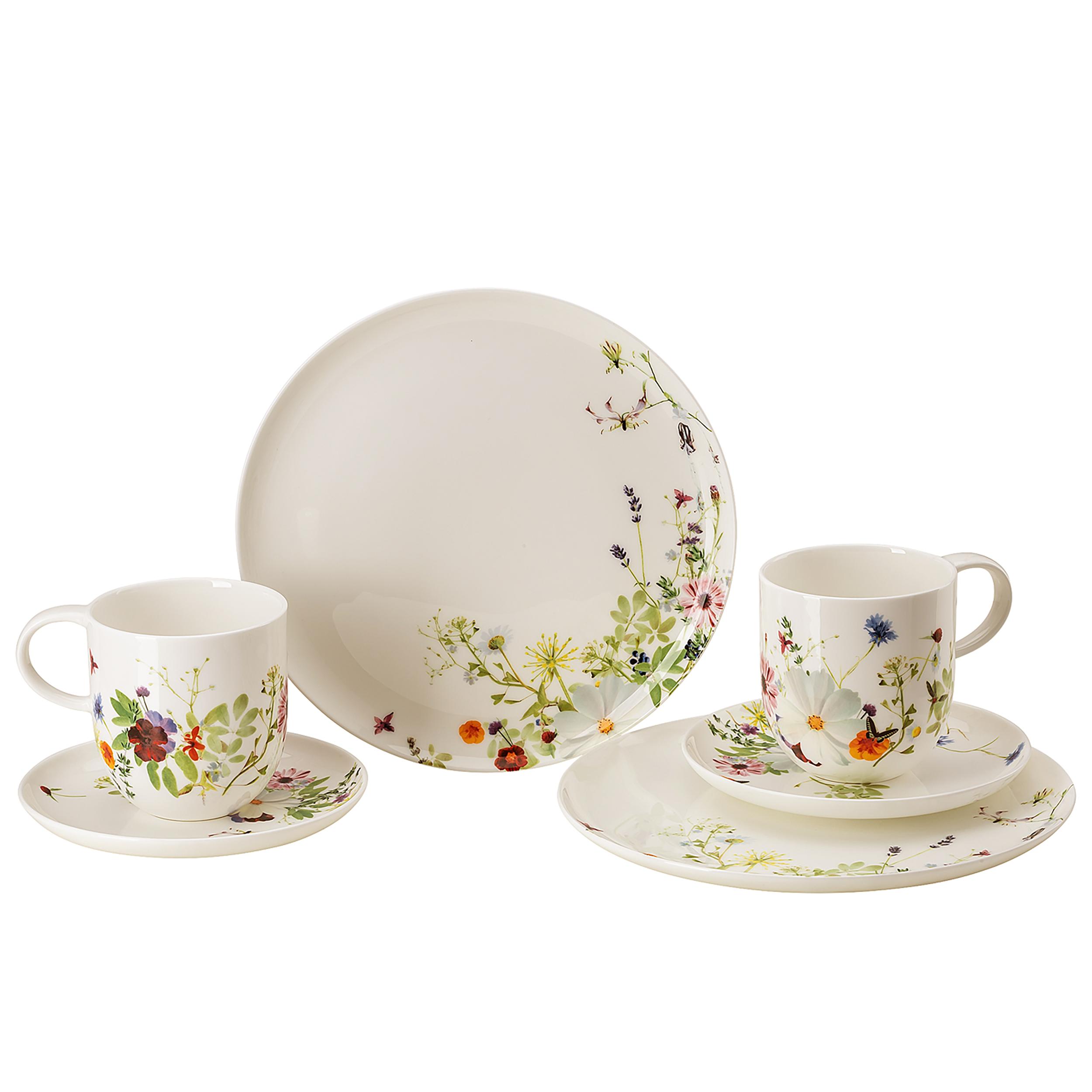 Sada porcelánu Brillance Grand Air hrnky/talíře, 6 ks