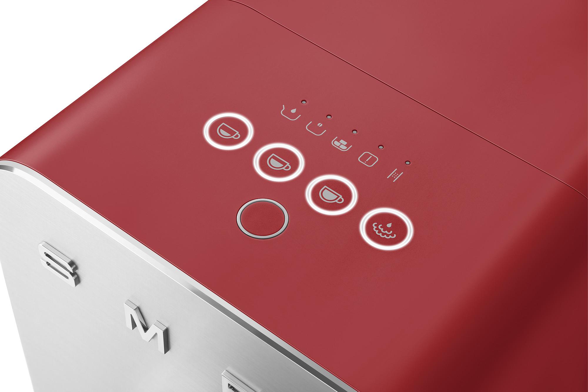 Automatický kávovar na espresso / cappucino, červený