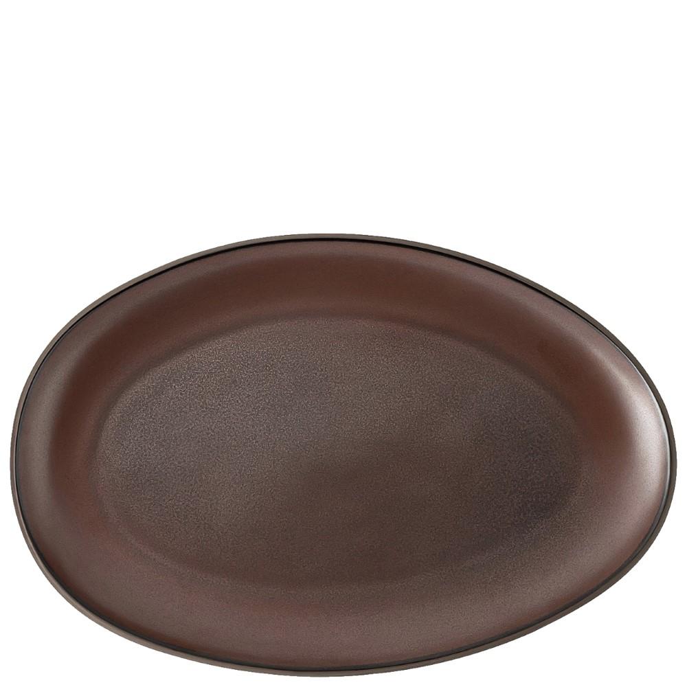 Servírovací talíř Junto Bronze oválný, Ø 33 cm