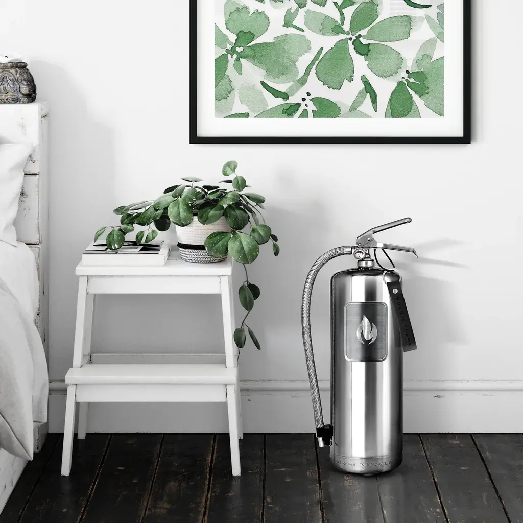 NFL Hasicí přístroj, 6 kg, nerez s koženým popruhem (EOL)