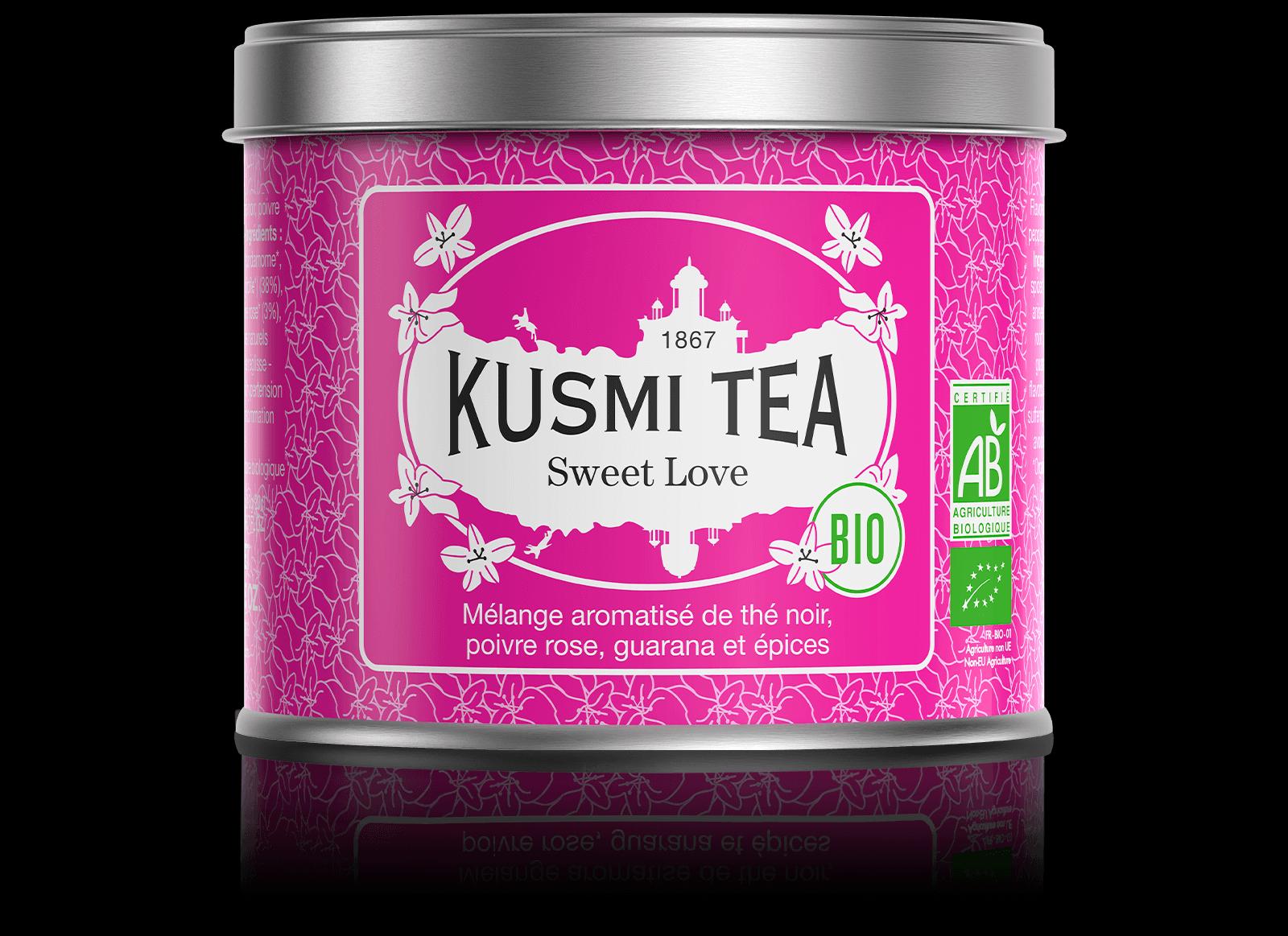 Sypaný černý čaj Sweet Love Bio, kovová dóza 100 g