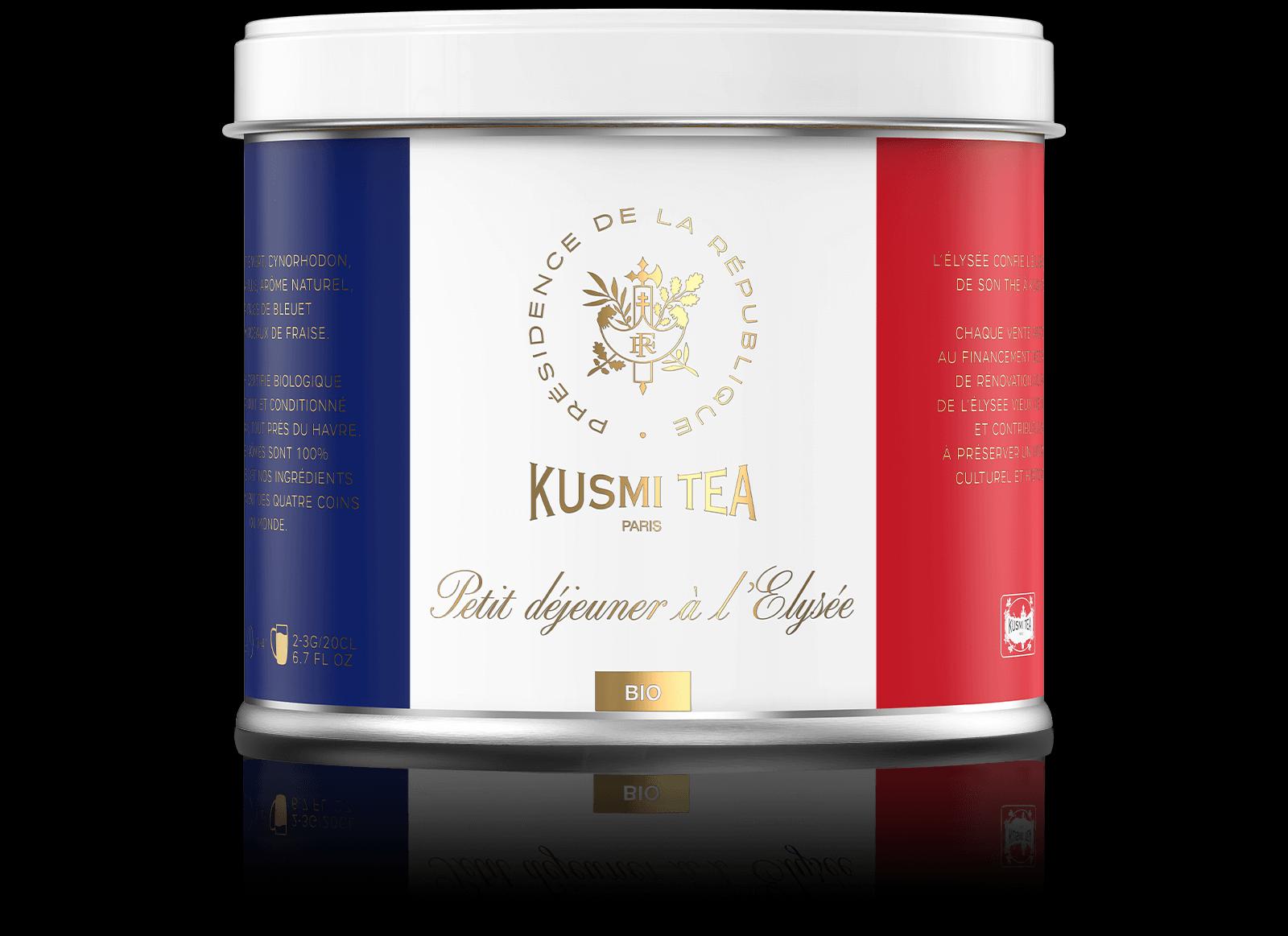 Sypaný zelený čaj Petit déjeuner a l'Elysée Bio, kovová dóza 100 g