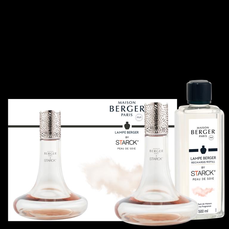 Dárková sada: katalytická lampa Starck, růžová + Peau de Soie, 500 ml